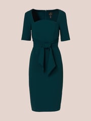 Adrianna Papell Crepe Tie Front Midi Dress - Image 5 of 7