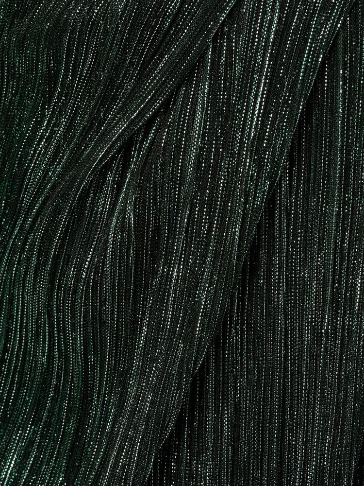 Adrianna Papell Green Halter Crinkle Metallic Dress - Image 7 of 7