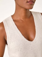 Roman Natural Sequin Embellished Knit Vest - Image 5 of 5