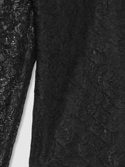 Reiss Black Bernice Lace Double-Layer Bodysuit - Image 6 of 6