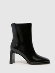 Schuh Becca Square Toe Heeled Black Boots - Image 1 of 4