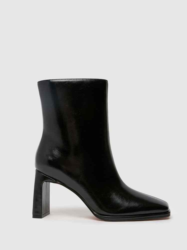 Schuh Becca Square Toe Heeled Black Boots - Image 1 of 4