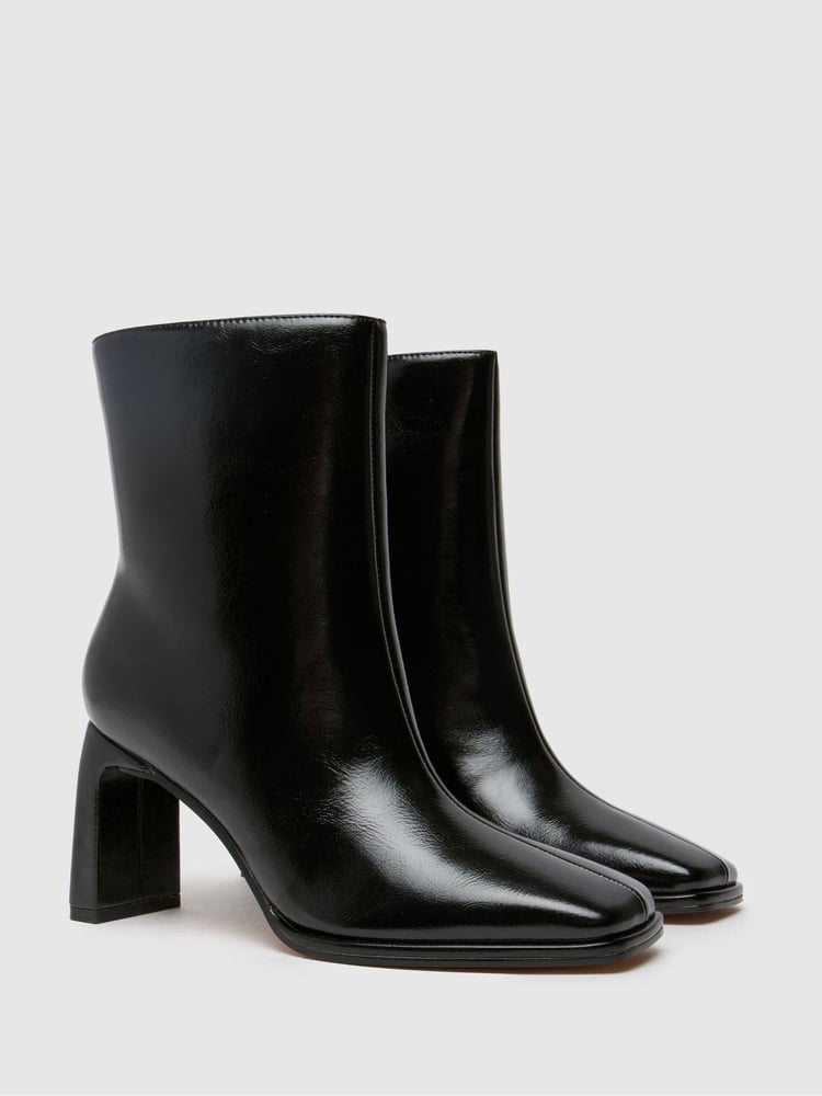 Schuh Becca Square Toe Heeled Black Boots - Image 2 of 4