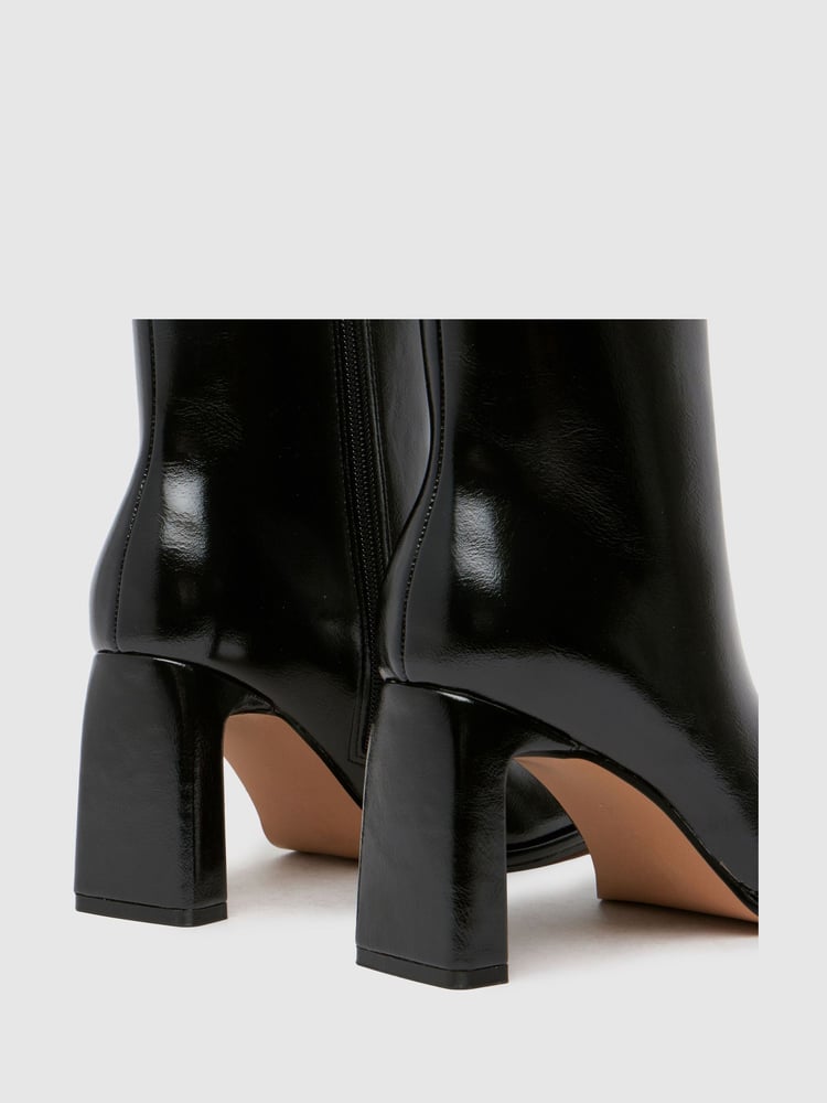 Schuh Becca Square Toe Heeled Black Boots - Image 4 of 4