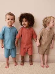 Multi Plain Short Pyjamas 3 Pack (9mths-10yrs) - Image 2 of 13