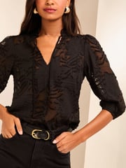 Lipsy Black Tie Neck Blouse - Image 3 of 4