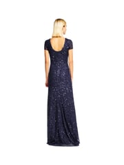 Adrianna Papell Blue Scoop Back Long Dress - Image 2 of 3