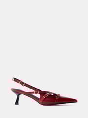 Mint Velvet Red Leather Slingback Shoes - Image 1 of 2