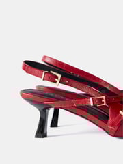Mint Velvet Red Leather Slingback Shoes - Image 2 of 2