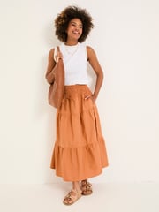 FatFace Ricky Golden Tan Midi Skirt - Image 1 of 5
