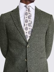 MOSS Khaki Green Slim Fit Tweed Jacket - Image 5 of 6