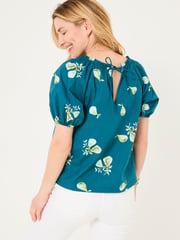 FatFace Ronnie Teal Blue Figs Blouse - Image 2 of 6