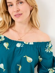 FatFace Ronnie Teal Blue Figs Blouse - Image 3 of 6