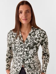 Whistles Green Cut Stems V-Neck Blouse - Image 1 of 5