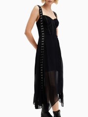 AllSaints Black Luna Dress - Image 3 of 7