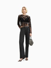 AllSaints Black Greta Embroidery Top - Image 3 of 8