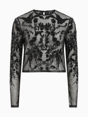 AllSaints Black Greta Embroidery Top - Image 8 of 8