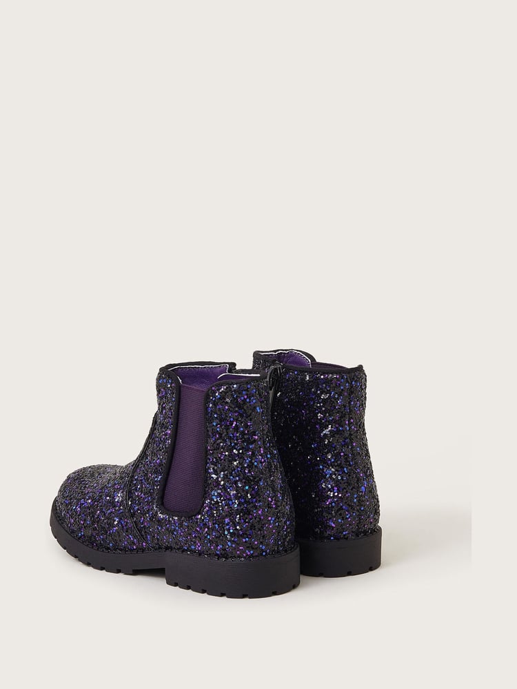 Monsoon Purple Glitter Chelsea Boots - Image 3 of 3