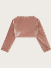 Monsoon Pink Baby Velvet Niamh Cardigan - Image 2 of 3