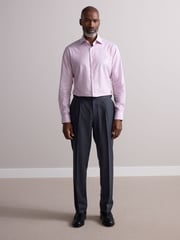 Coral Pink Bengal Slim Fit Signature 100% Cotton Bengal Stripe Shirt - Image 2 of 7