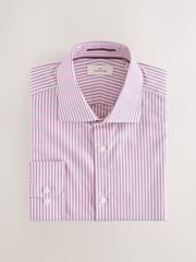Coral Pink Bengal Slim Fit Signature 100% Cotton Bengal Stripe Shirt - Image 5 of 7