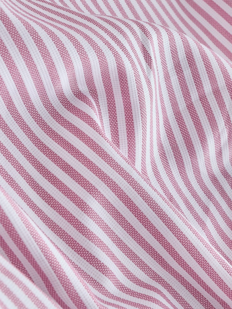 Coral Pink Bengal Slim Fit Signature 100% Cotton Bengal Stripe Shirt - Image 7 of 7