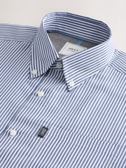 Blue Bengal Short Sleeve With Button Down Collar Stripe Easy Iron Oxford Shirt - Image 7 of 8
