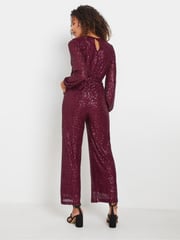 M&Co Red Sequin Wrap Jumpsuit - Image 2 of 5