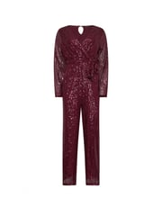 M&Co Red Sequin Wrap Jumpsuit - Image 5 of 5