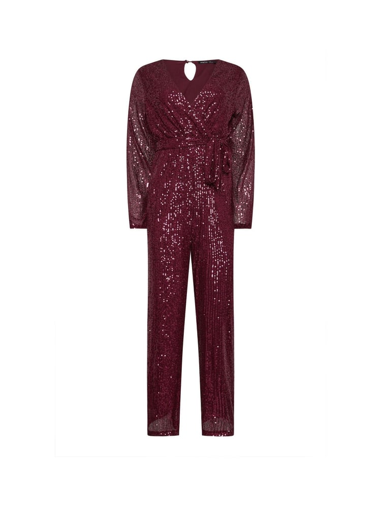 M&Co Red Sequin Wrap Jumpsuit - Image 5 of 5