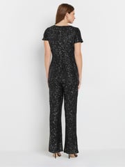 M&Co Silver Keyhole Sequin Jumpsuit - Image 2 of 5