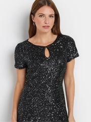 M&Co Silver Keyhole Sequin Jumpsuit - Image 4 of 5