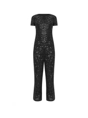 M&Co Silver Keyhole Sequin Jumpsuit - Image 5 of 5