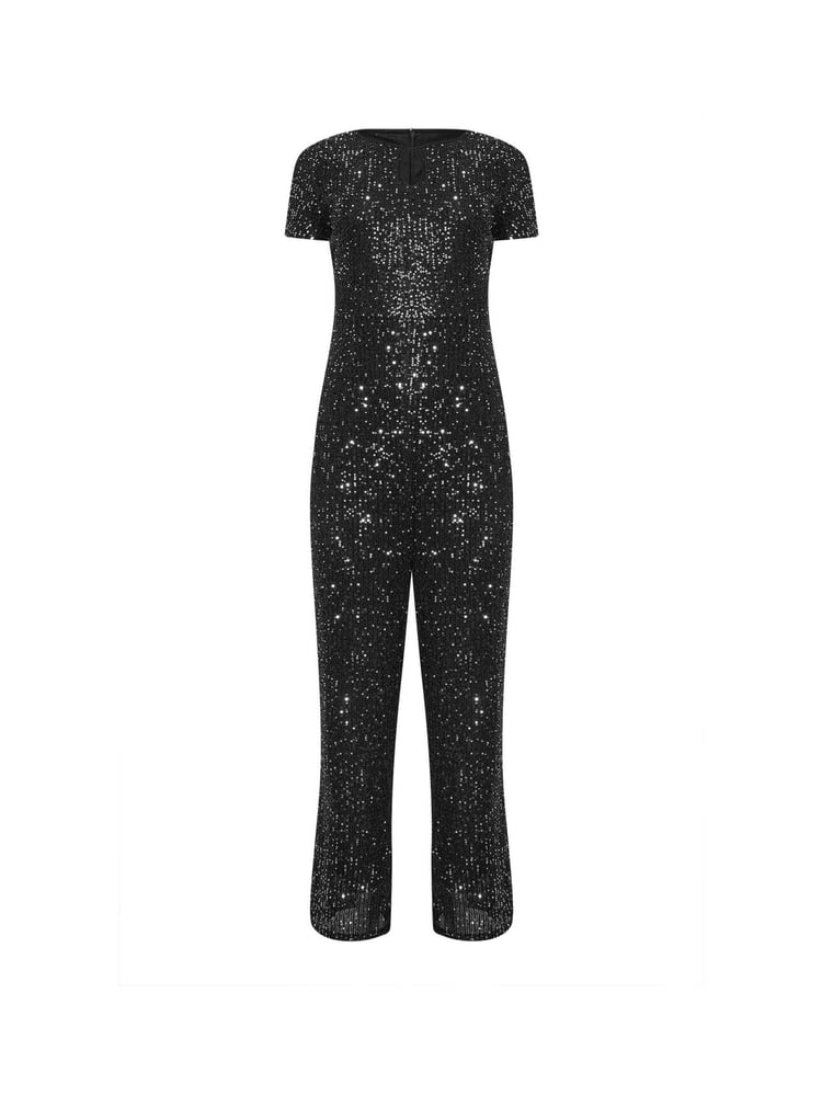 M&Co Silver Keyhole Sequin Jumpsuit - Image 5 of 5