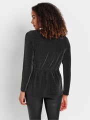 M&Co Black Brillo Wrap Top - Image 3 of 5