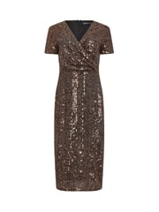 M&Co Gold Sequin Wrap Shift Dress - Image 5 of 5