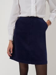 Crew Clothing Blue Velvet Mini Skirt - Image 1 of 5