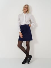 Crew Clothing Blue Velvet Mini Skirt - Image 3 of 5