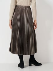 Crew Clothing Company Gold Pleated Waterfall Hem Metallic Skirt - Image 3 of 5