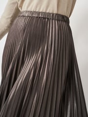Crew Clothing Company Gold Pleated Waterfall Hem Metallic Skirt - Image 4 of 5