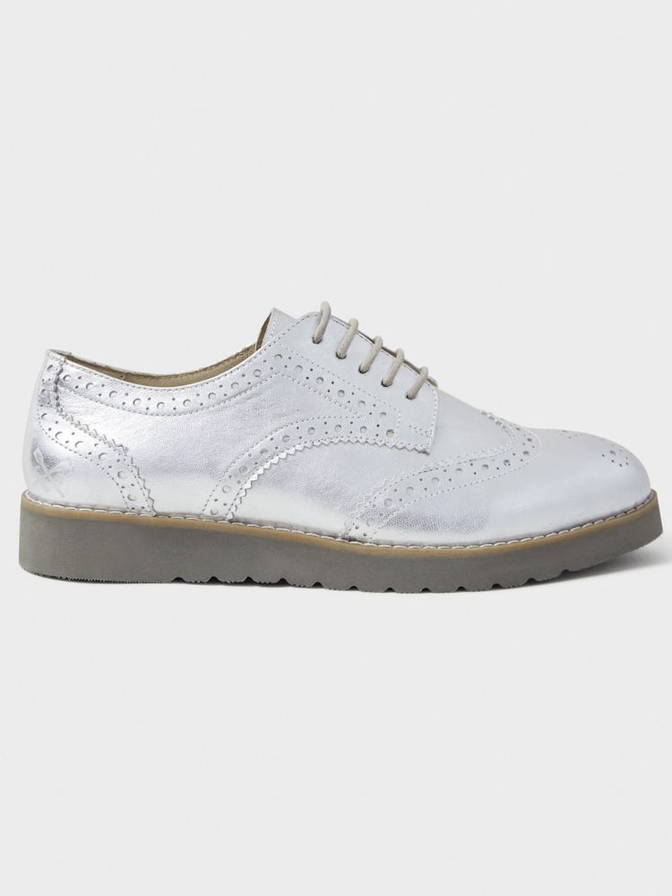 Crew Clothing Grey Sophie Brogues - Image 2 of 3