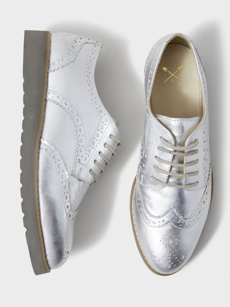 Crew Clothing Grey Sophie Brogues - Image 3 of 3