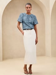 Lipsy Blue Burnout T-Shirt - Image 3 of 4