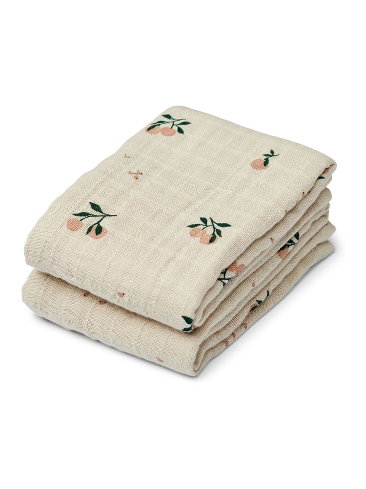 Liewood Grey 100% Cotton Lewis Muslin Cloth 2 Pack - Image 1 of 3