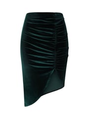 Hot Squash Green Velvet Asymmetric Ruched Skirt - Image 5 of 5