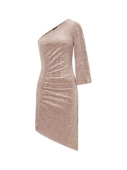 Hot Squash Cream One Sleeved Sequin Ruched Dress - Image 7 of 7