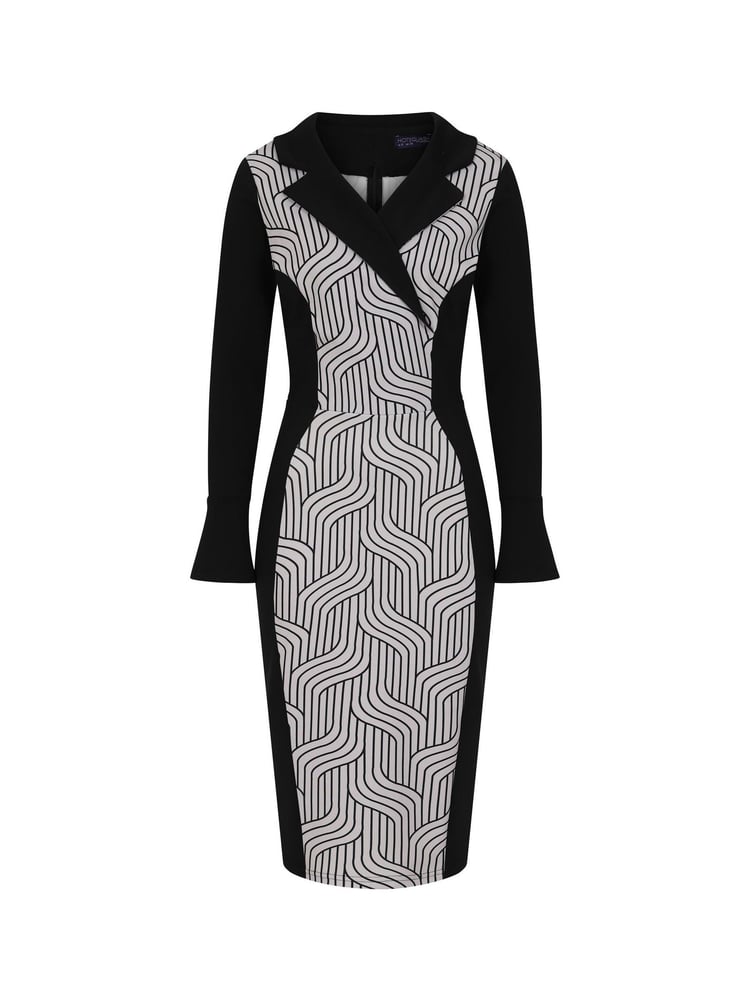 Hot Squash Grey Collar Detail Bodycon Dress - Image 5 of 5