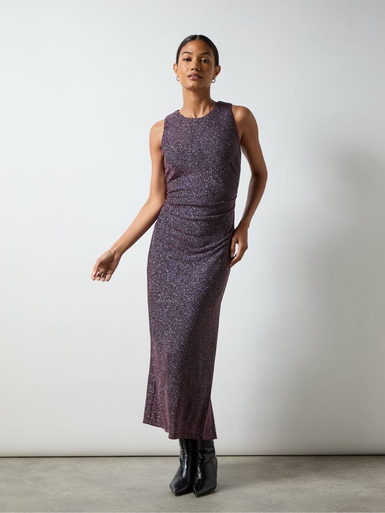 Ro&Zo Pink Gabriela Super Sparkle Column Midi Dress - Image 1 of 4