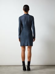 Ro&Zo Blue Darcy Sparkle Jersey High Neck Mini Dress - Image 5 of 5