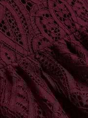 River Island Red Burgundy Lace Tiered Shift Dress - Image 4 of 4